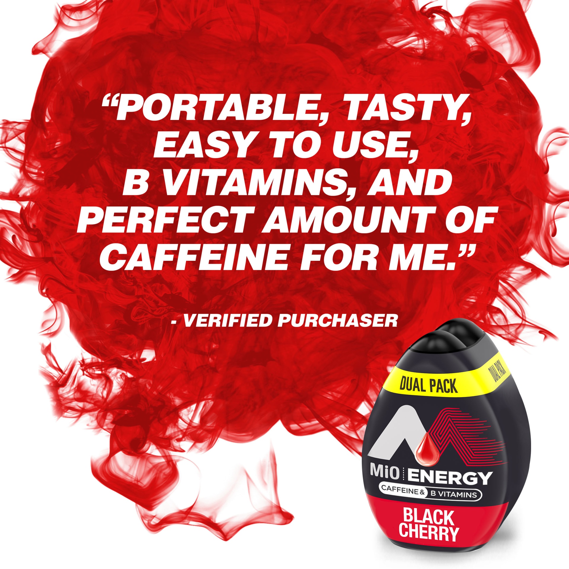slide 7 of 13, MiO Energy Black Cherry Naturally Flavored Liquid Water Enhancer with Caffeine & B Vitamins Dual Pack Pack, 3.24 fl oz