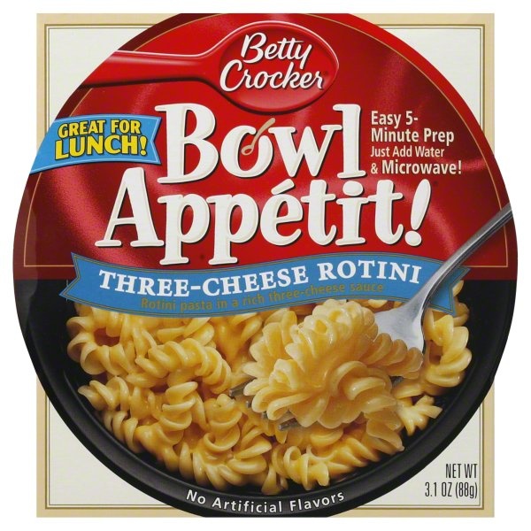 slide 1 of 1, Betty Crocker Rotini Pasta In A Rich Three-Cheese Sauce. Easy 5 Minute Prep, 3.1 oz