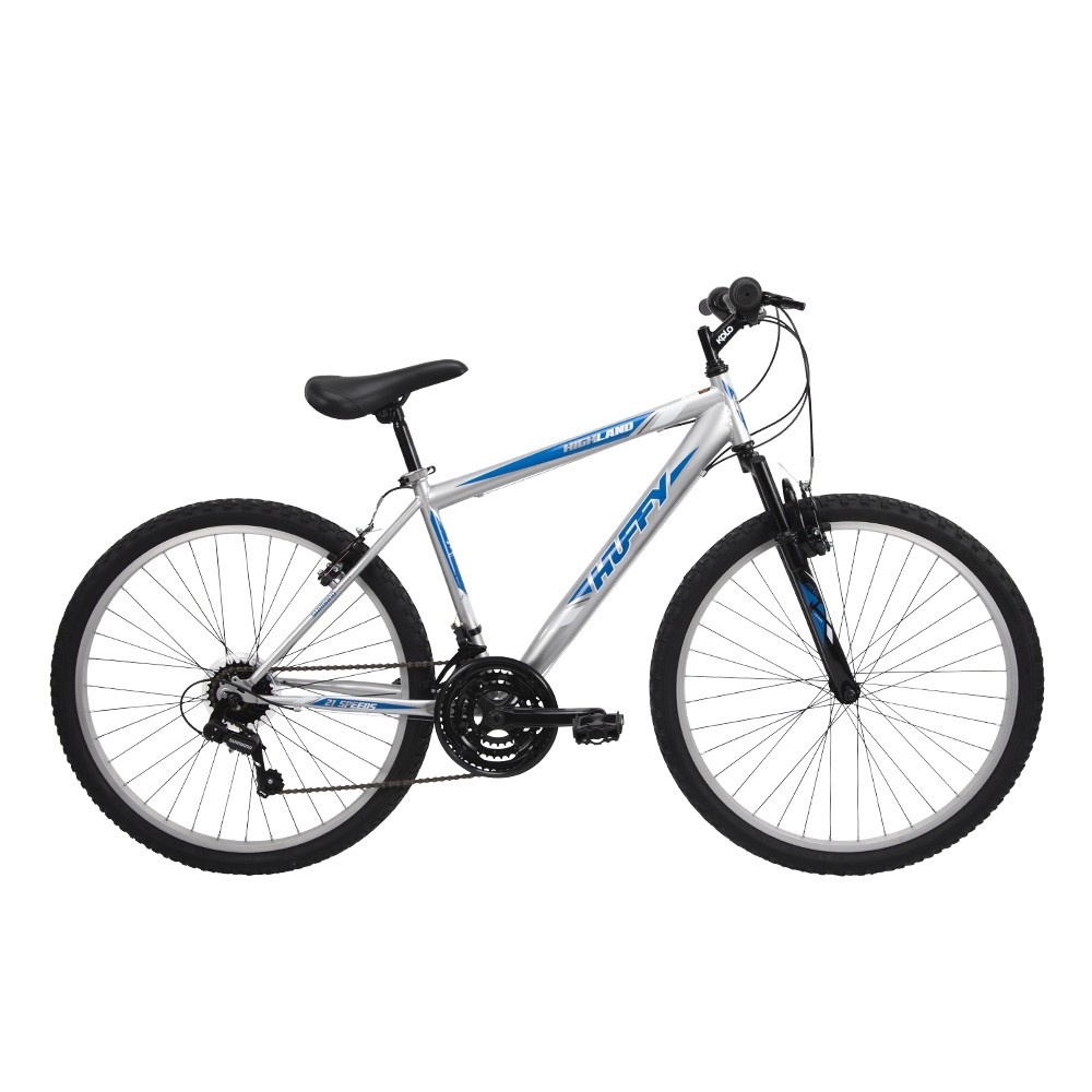 slide 1 of 7, Huffy Men's Highland 26" Mountain Bike - Silver/Blue, 1 ct