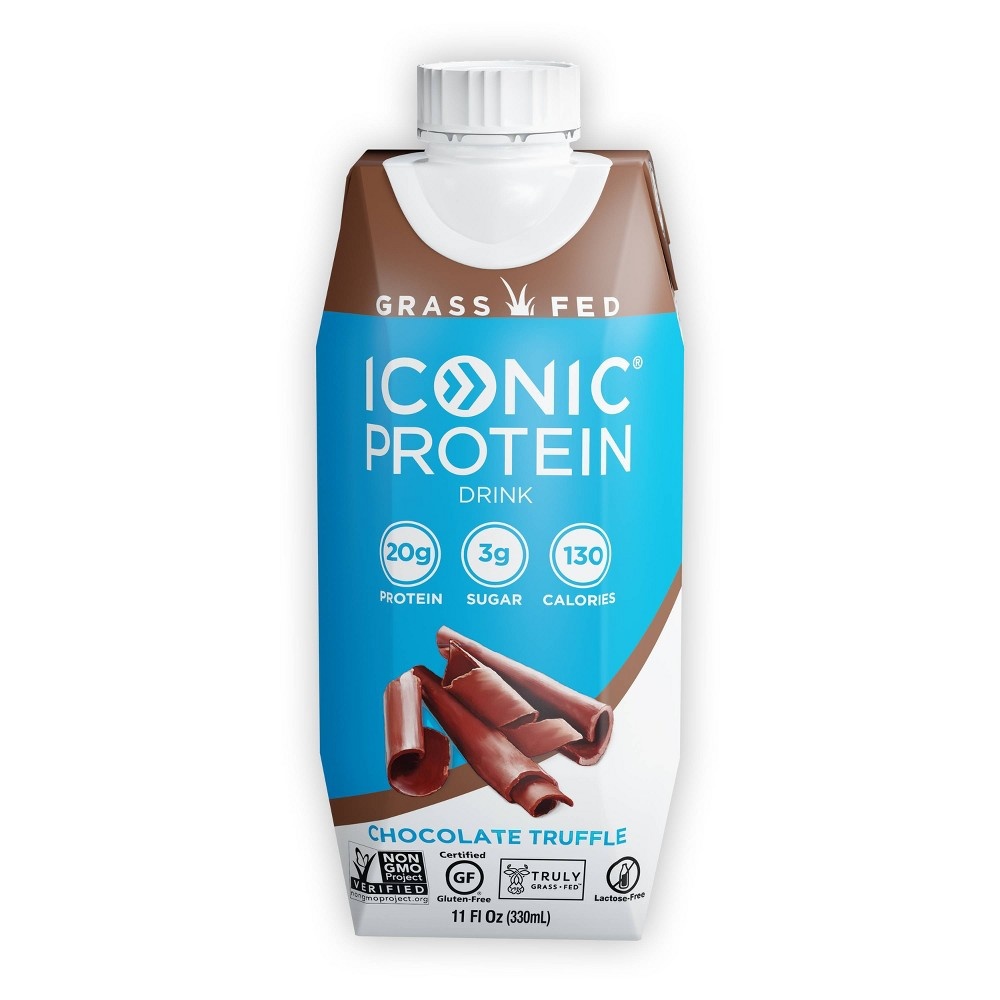 slide 2 of 2, ICONIC Protein Drink Chocolate Truffle, 4 ct; 11 fl oz
