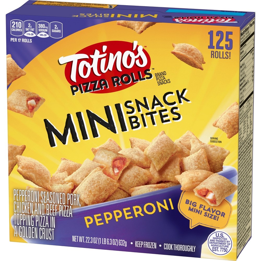 slide 3 of 3, Totino's Pepperoni Mini Snack Bites Pizza Rolls, 22.3 oz