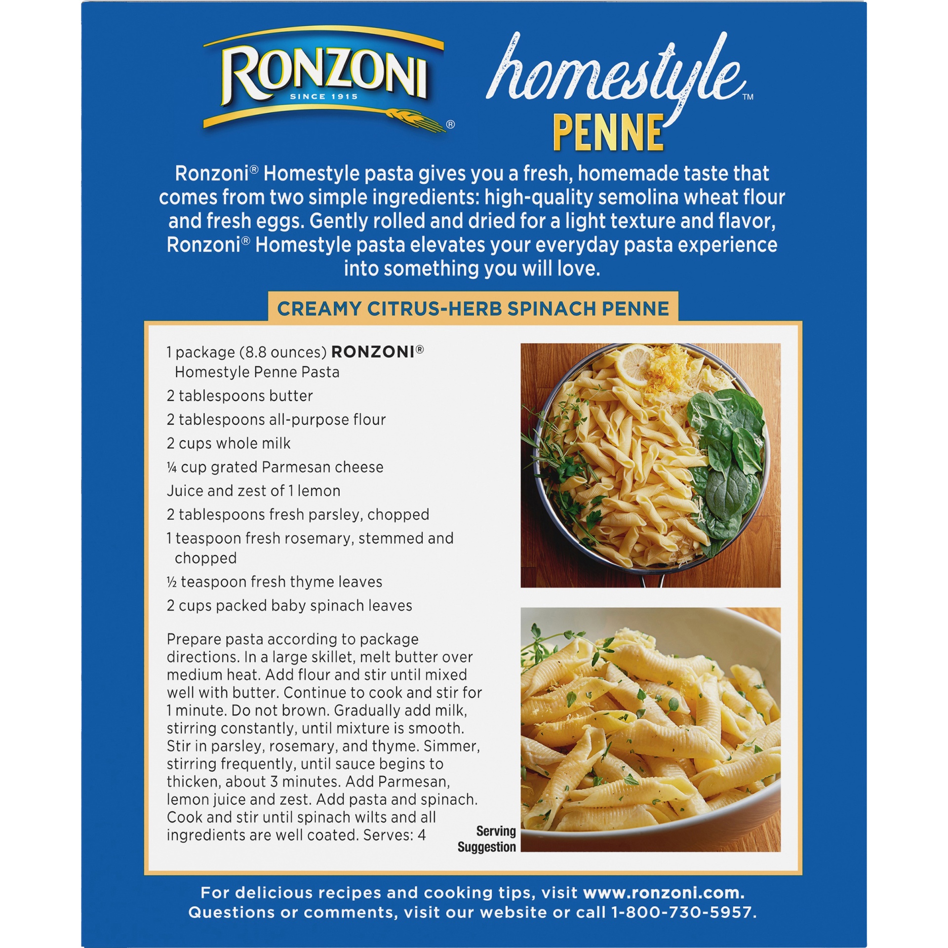 slide 6 of 8, Ronzoni Homestyle Penne, 8.8 oz