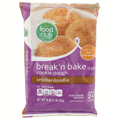 slide 1 of 1, Food Club Break N Bake Snickerdoodle Cookie Dough, 16.5 oz