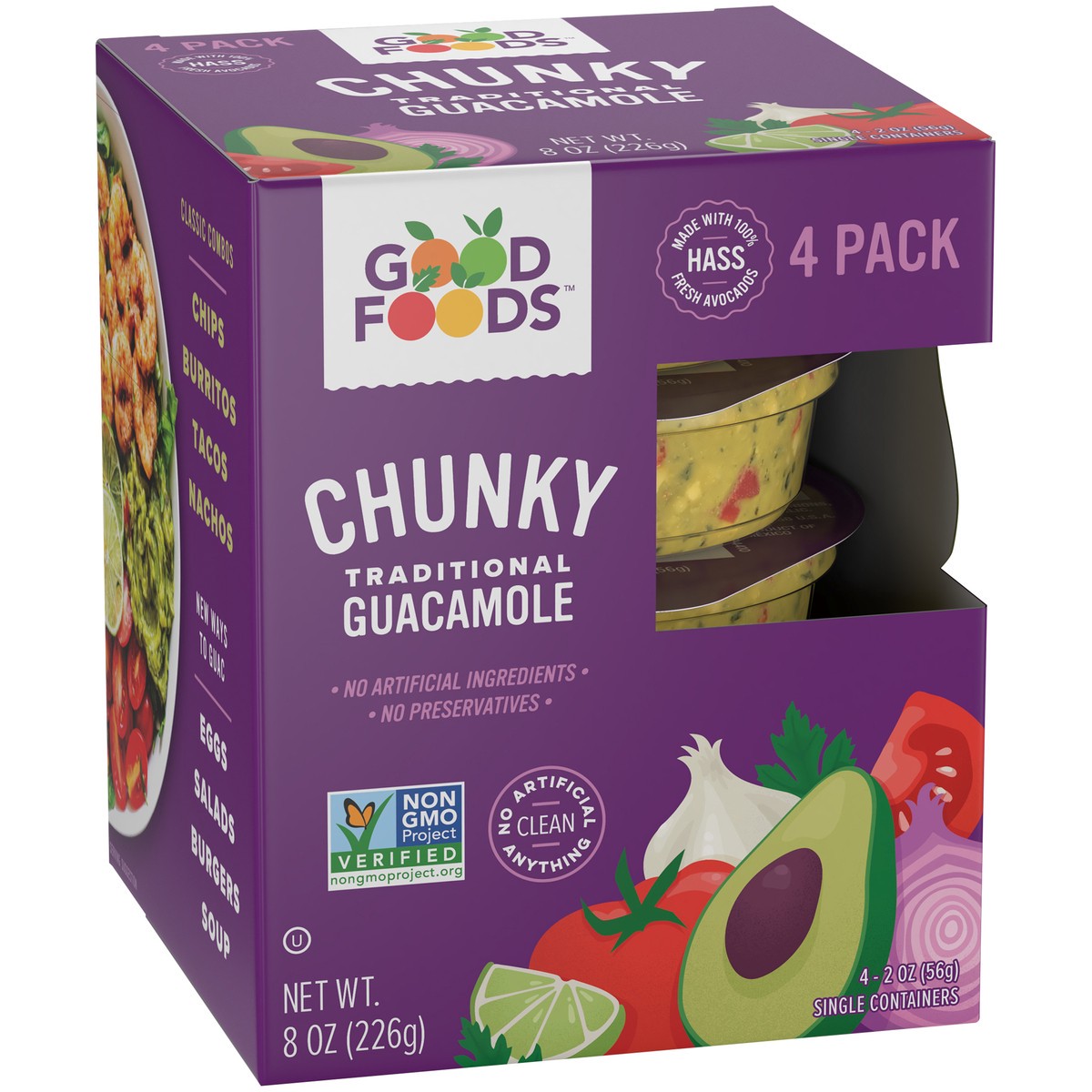 slide 5 of 14, Good Foods Traditional Chunky Guacamole 4 Ct Box, 4 ct
