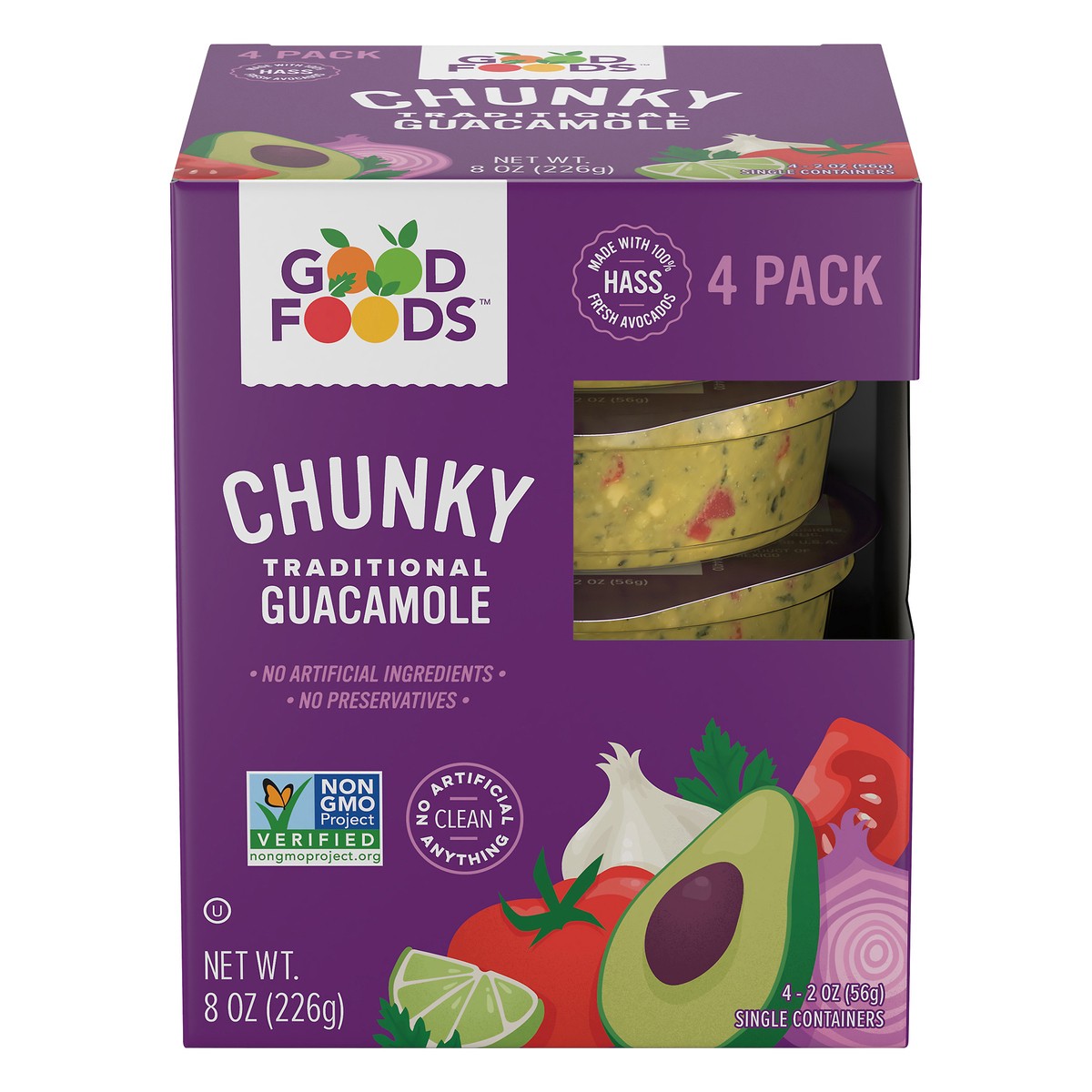 slide 3 of 14, Good Foods Traditional Chunky Guacamole 4 Ct Box, 4 ct
