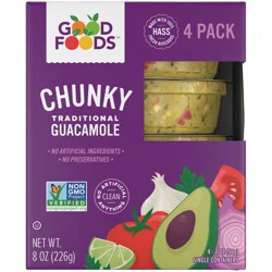Good Foods Traditional Chunky Guacamole 4 Ct Box