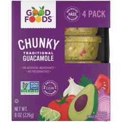 Good Foods Traditional Chunky Guacamole 4 Ct Box