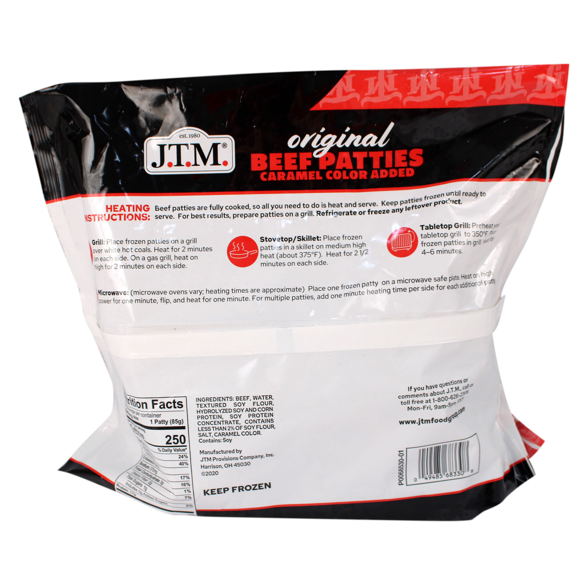 slide 2 of 2, J.T.M. Original Beef Patties, 16 ct; 4 oz