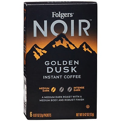 Folgers Noir Golden Dusk Medium Dark Roast Instant Coffee Packets 6 ct ...