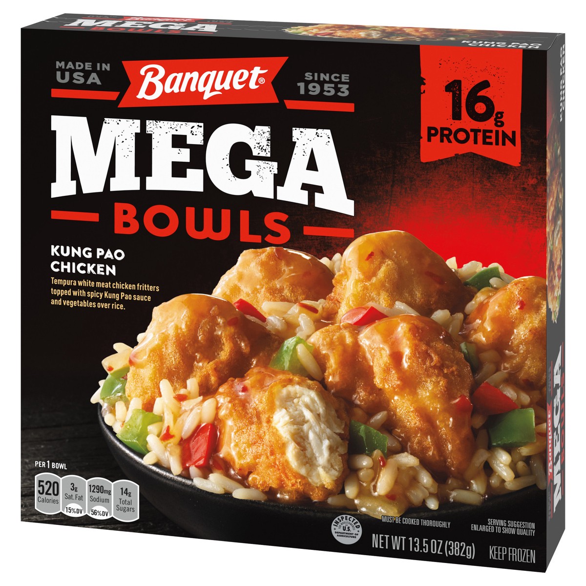 slide 9 of 11, Banquet Mega Bowls Kung Pao Chicken 13.5 oz, 13.5 oz