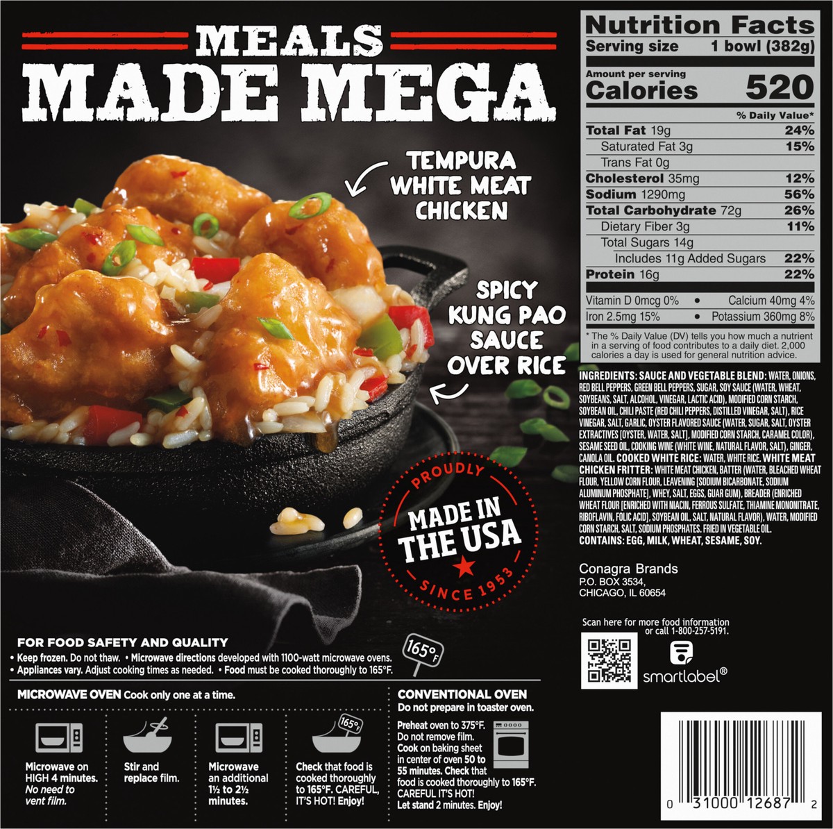 slide 8 of 11, Banquet Mega Bowls Kung Pao Chicken 13.5 oz, 13.5 oz