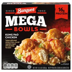 Banquet MEGA Bowls Kung Pao Chicken, Frozen Meal, 13.5 oz.