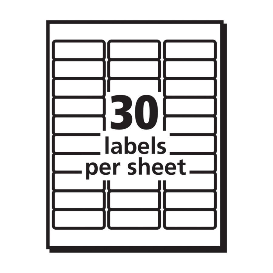 slide 7 of 9, Avery Inkjet Repositionable Address Labels, 58160, White, 750 ct; 1 in x 2 5/8 in