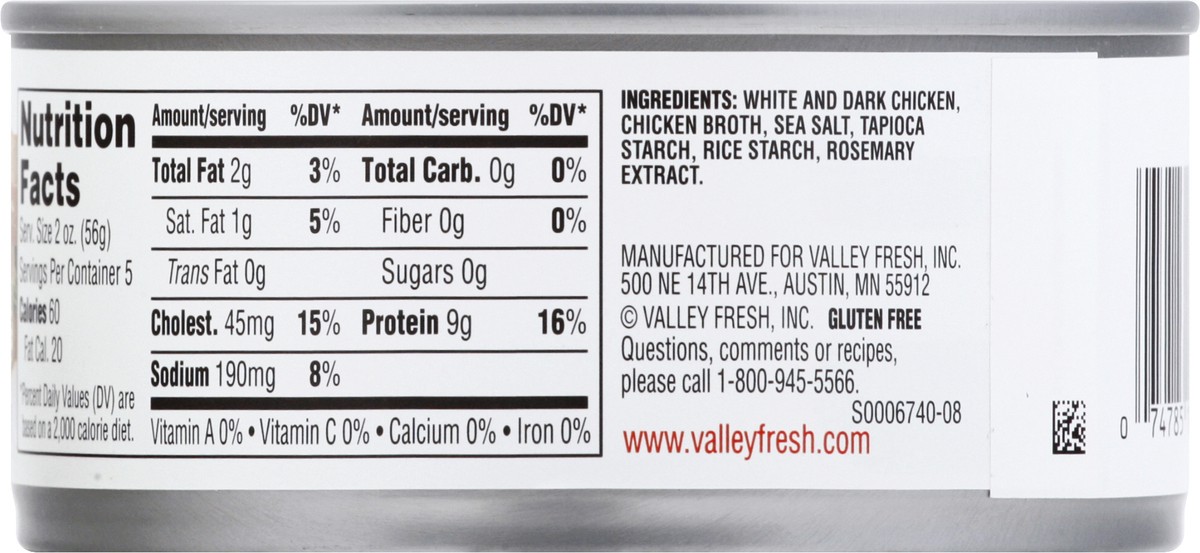 slide 2 of 12, Valley Fresh 100% Natural in Broth White & Dark Chicken 10 oz, 10 oz