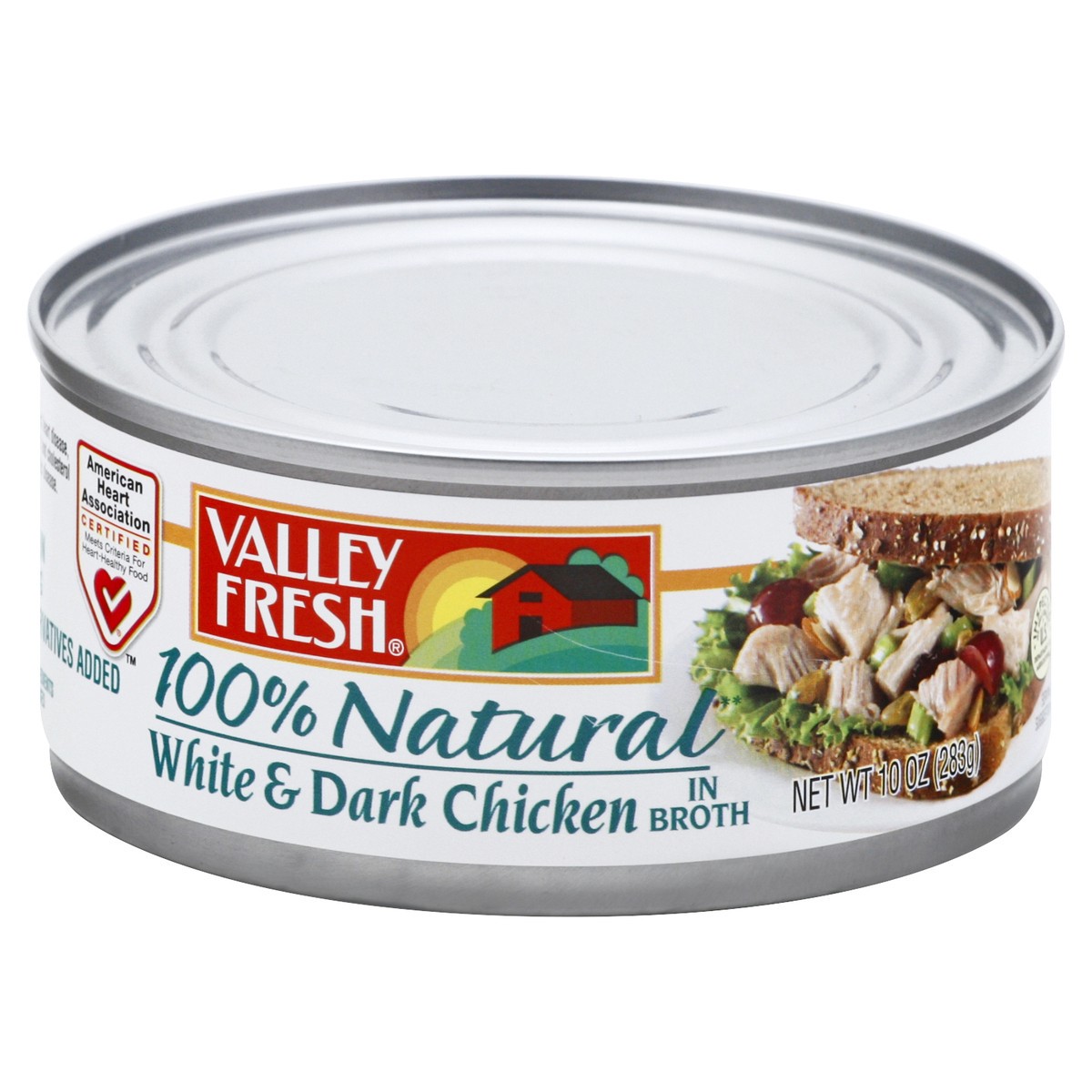 slide 6 of 12, Valley Fresh 100% Natural in Broth White & Dark Chicken 10 oz, 10 oz