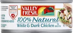 Valley Fresh 100% Natural in Broth White & Dark Chicken 10 oz