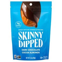 SkinnyDipped Dark Chocolate Cocoa Almonds 3.5oz