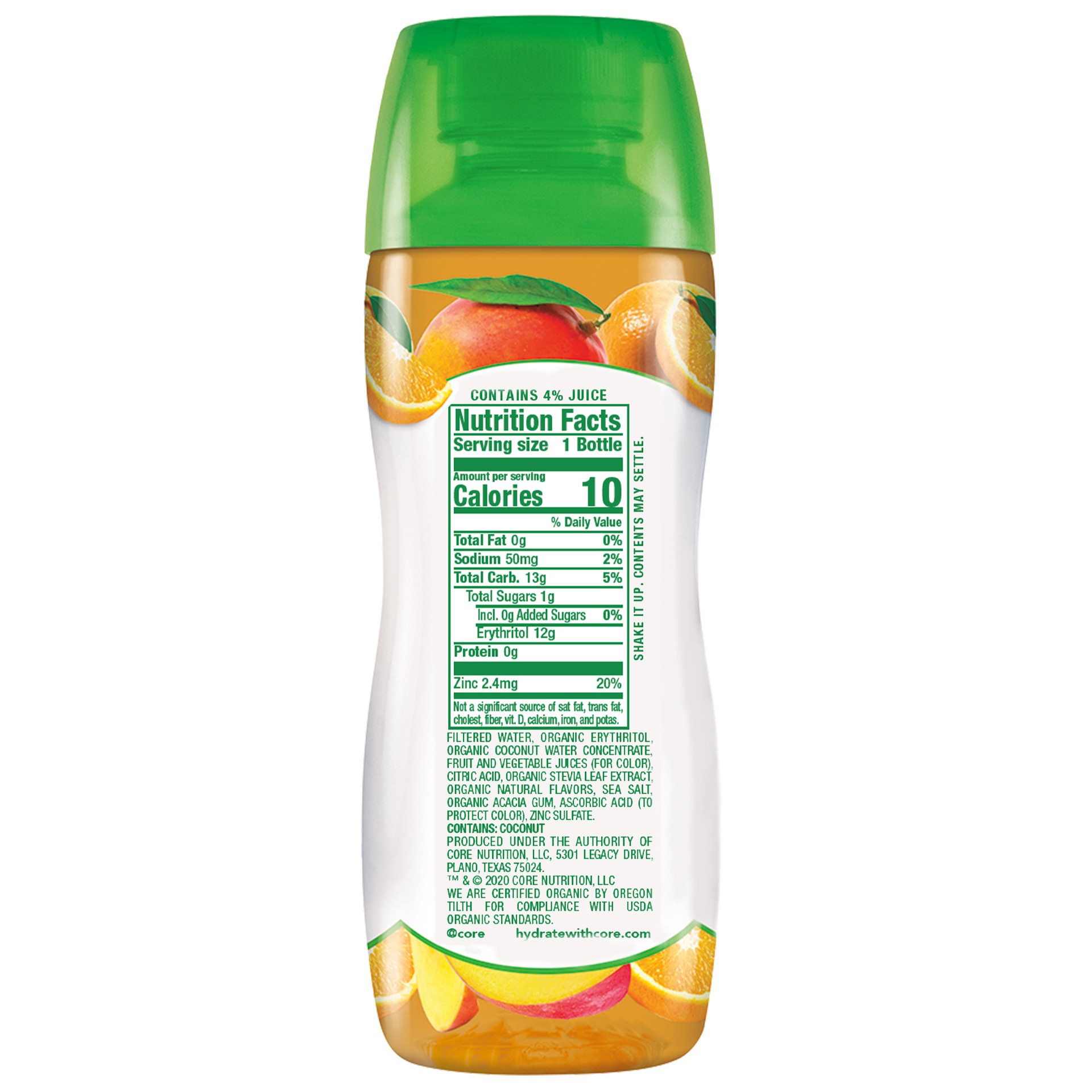 slide 3 of 3, Core Orange Mango Organic Water, 16.9 fl oz