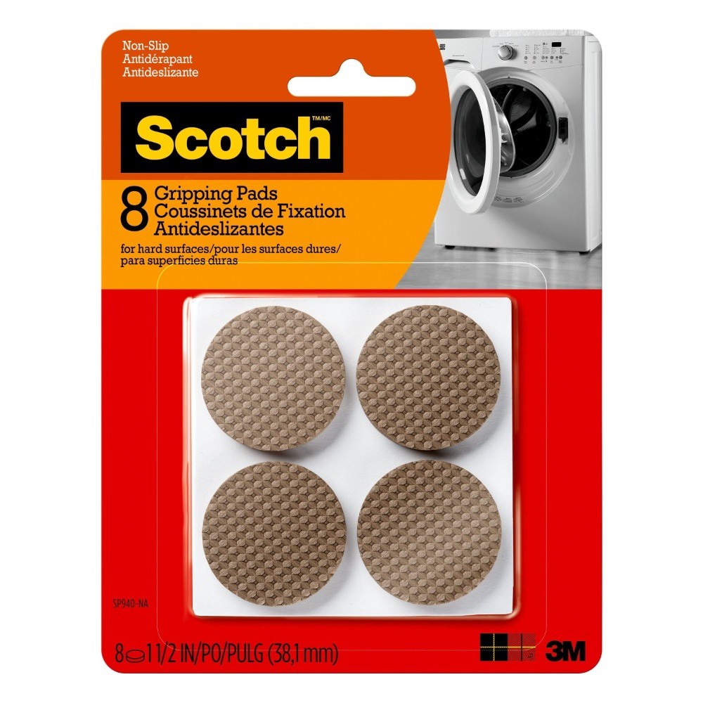 slide 3 of 3, Scotch Gripping Pads, Brown, 8 ct; 1.5 in