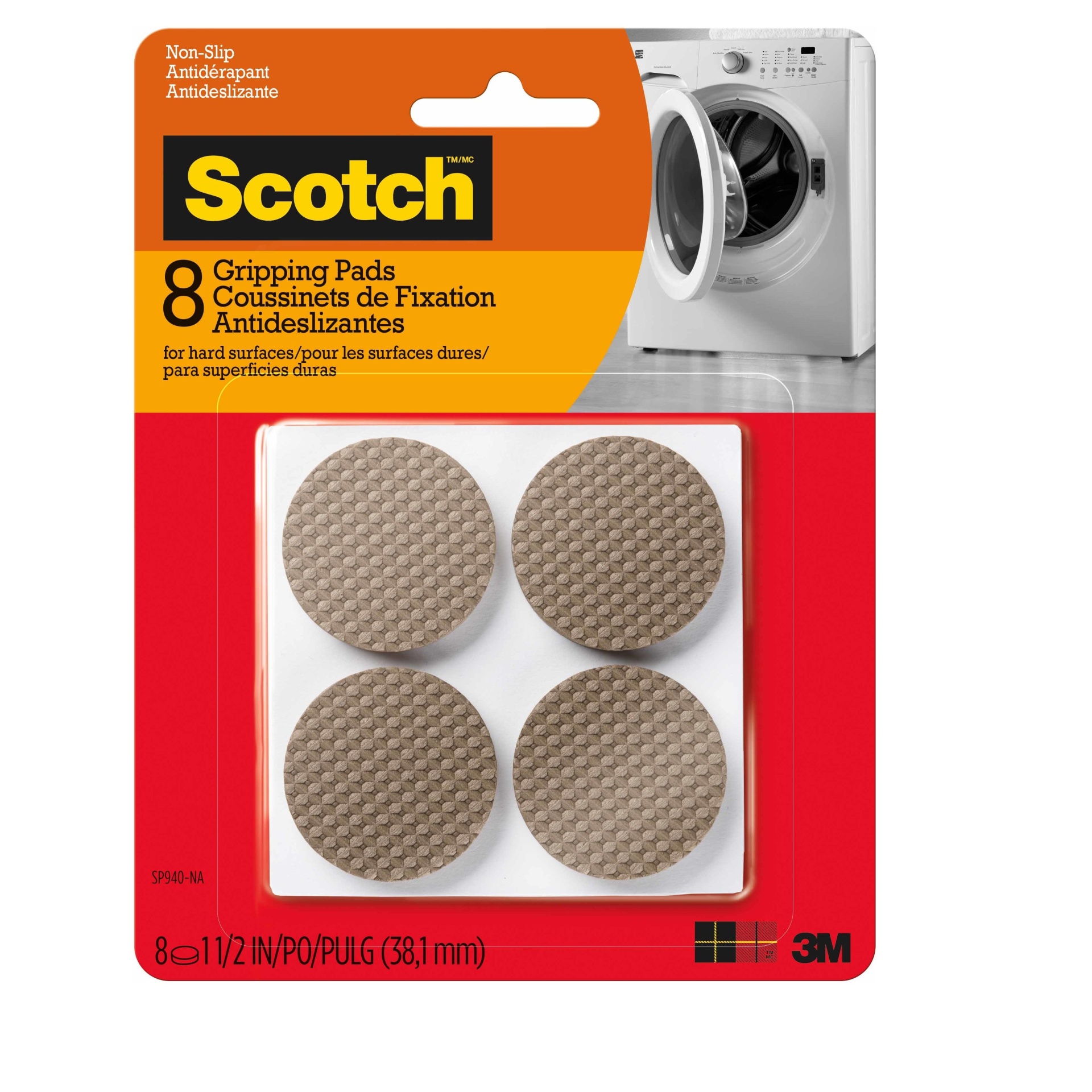 slide 1 of 3, Scotch Gripping Pads, Brown, 8 ct; 1.5 in