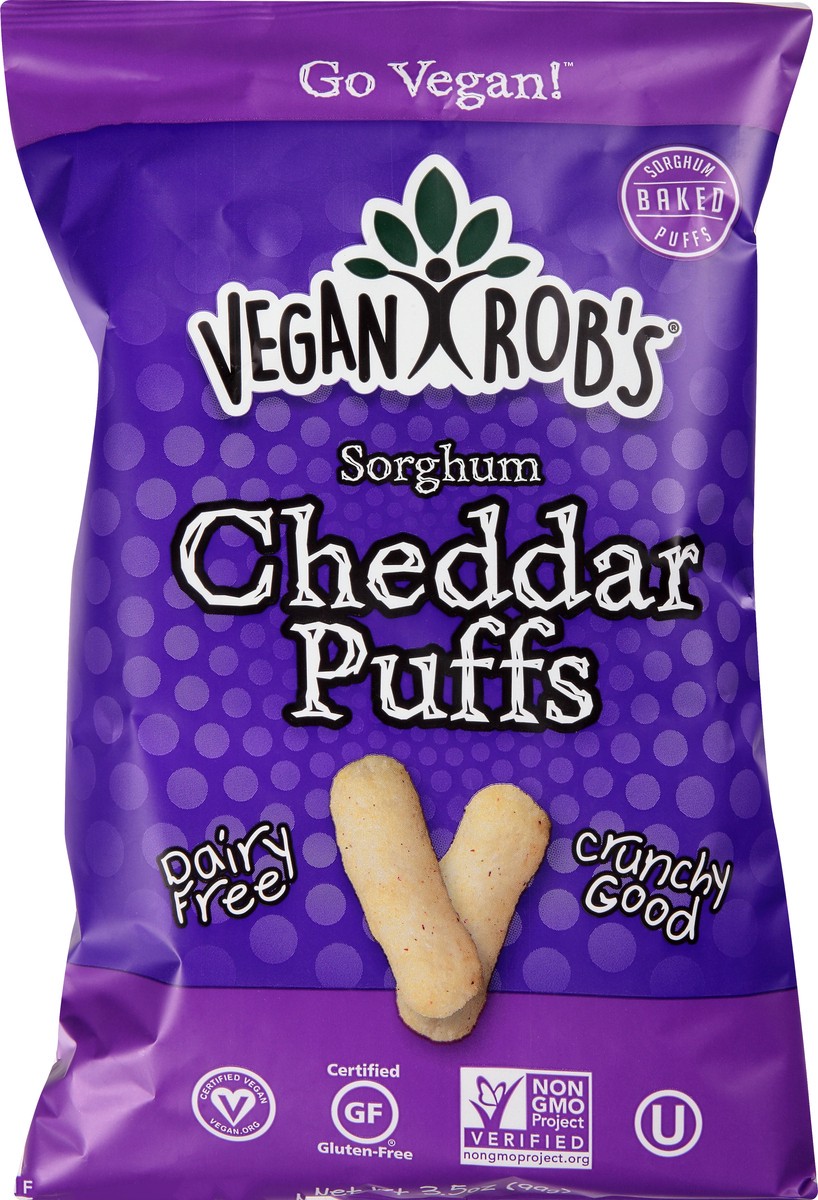 slide 5 of 11, Vegan Rob's Cheddar Sorghum Puffs 3.5 oz, 1.25 oz