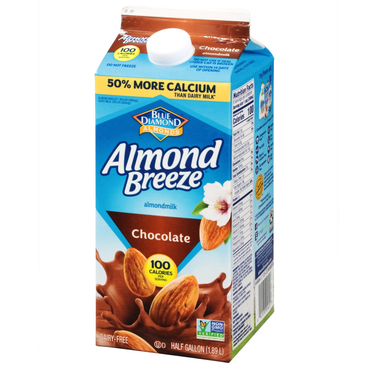 slide 3 of 9, Almond Breeze Chocolate Almondmilk 0.5 gl, 1/2 gal