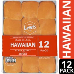 Lewis Bakeries Hawaiian Dinner Rolls, 12 oz, 12 Count