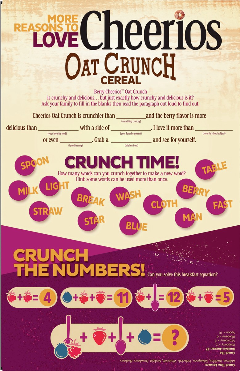 slide 7 of 8, Cheerios Oat Crunch Berry Oat Breakfast Cereal, Large Size, 18 oz, 18 oz