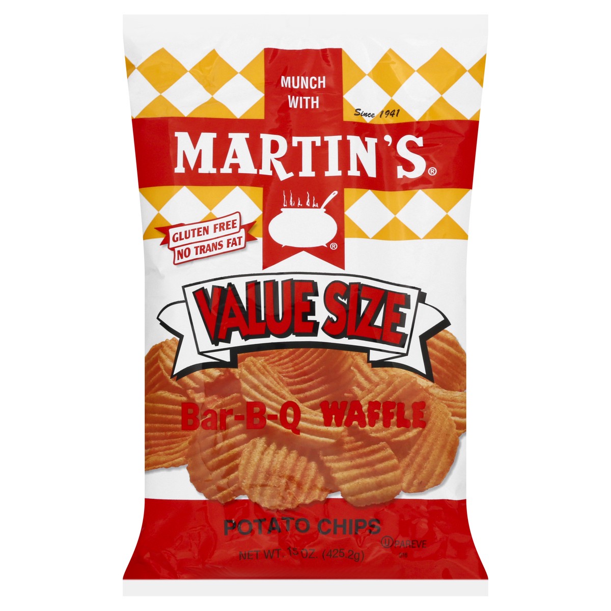 slide 13 of 13, Martin's Value Size Bar-B-Q Waffle Potato Chips 15 oz, 15 oz