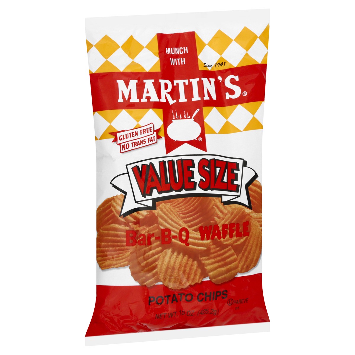 slide 7 of 13, Martin's Value Size Bar-B-Q Waffle Potato Chips 15 oz, 15 oz