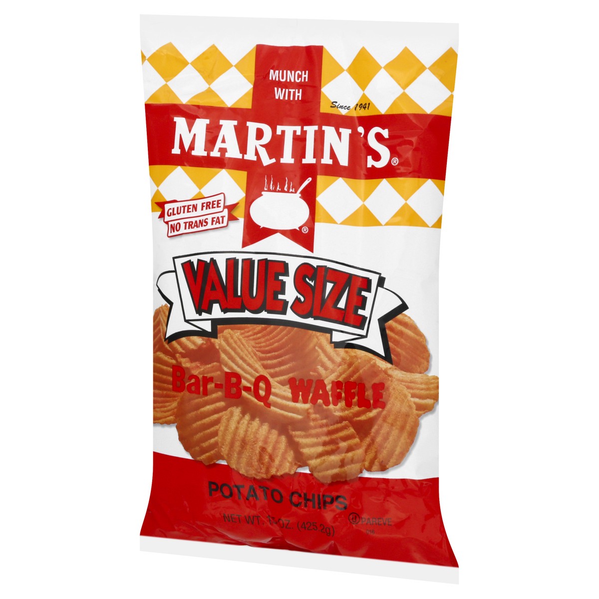 slide 10 of 13, Martin's Value Size Bar-B-Q Waffle Potato Chips 15 oz, 15 oz