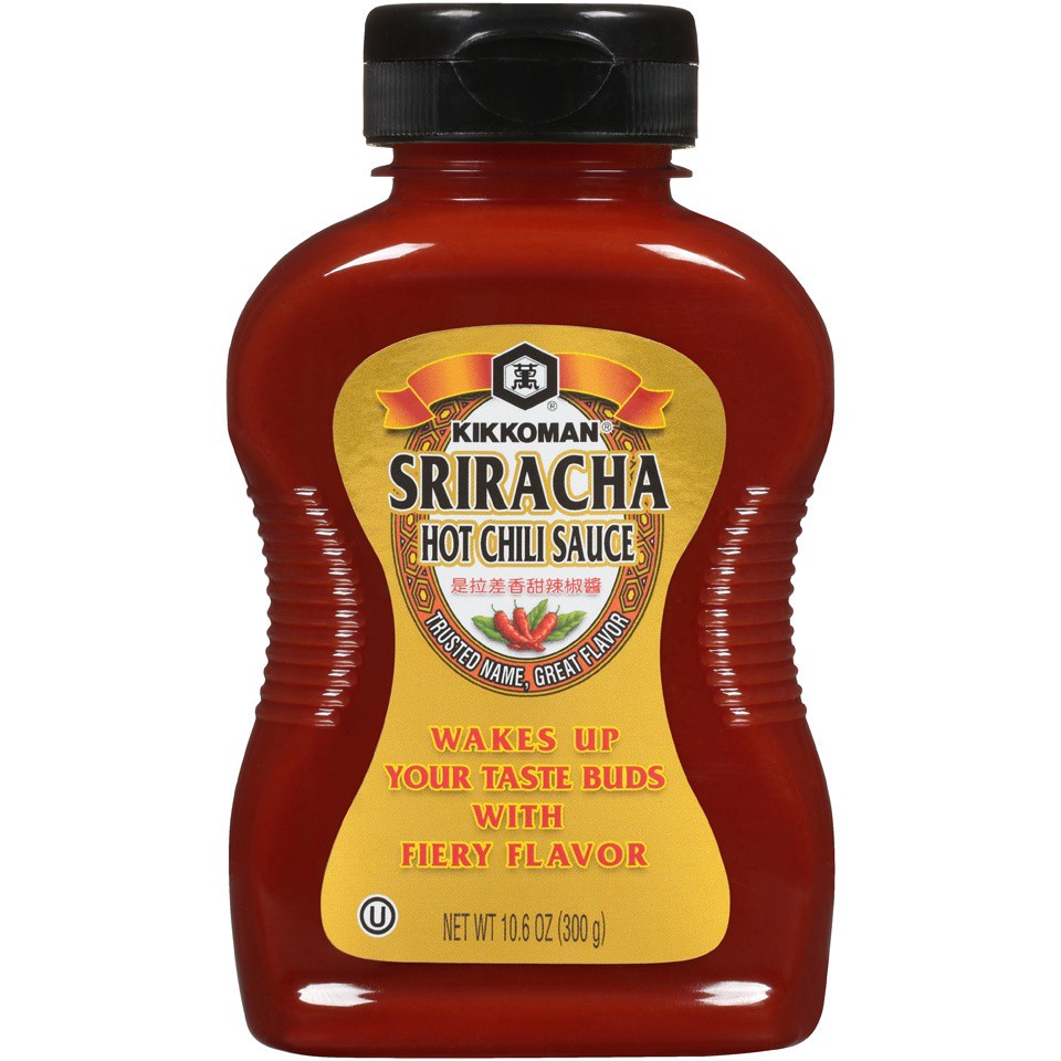 slide 1 of 3, Kikkoman Hot Sriracha Chili Sauce, 10.6 oz