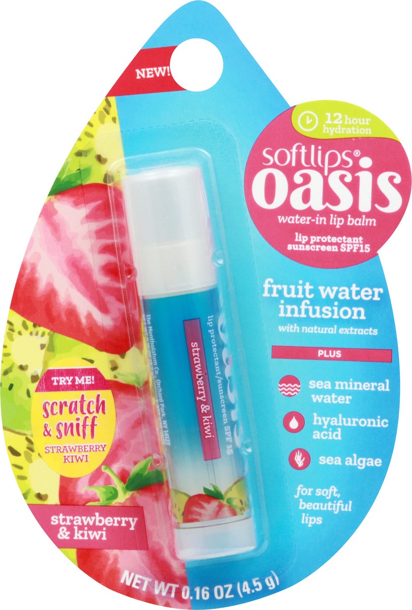 slide 3 of 7, Softlips Lip Balm, Strawberry & Kiwi, Plus, 0.1 oz