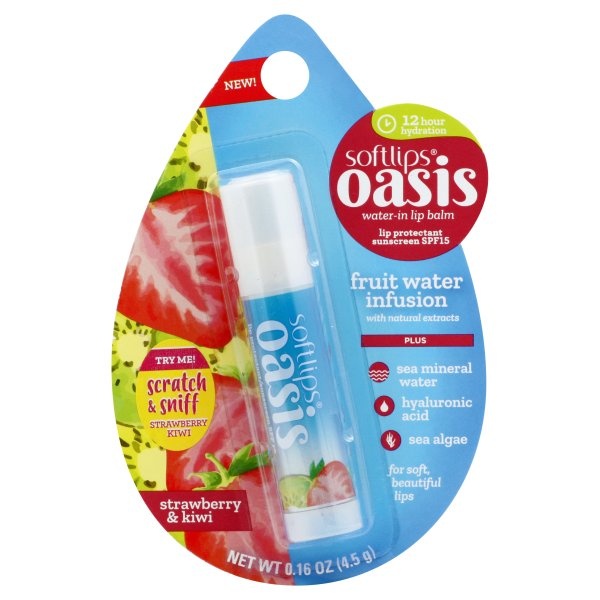 slide 1 of 7, Softlips Lip Balm, Strawberry & Kiwi, Plus, 0.1 oz