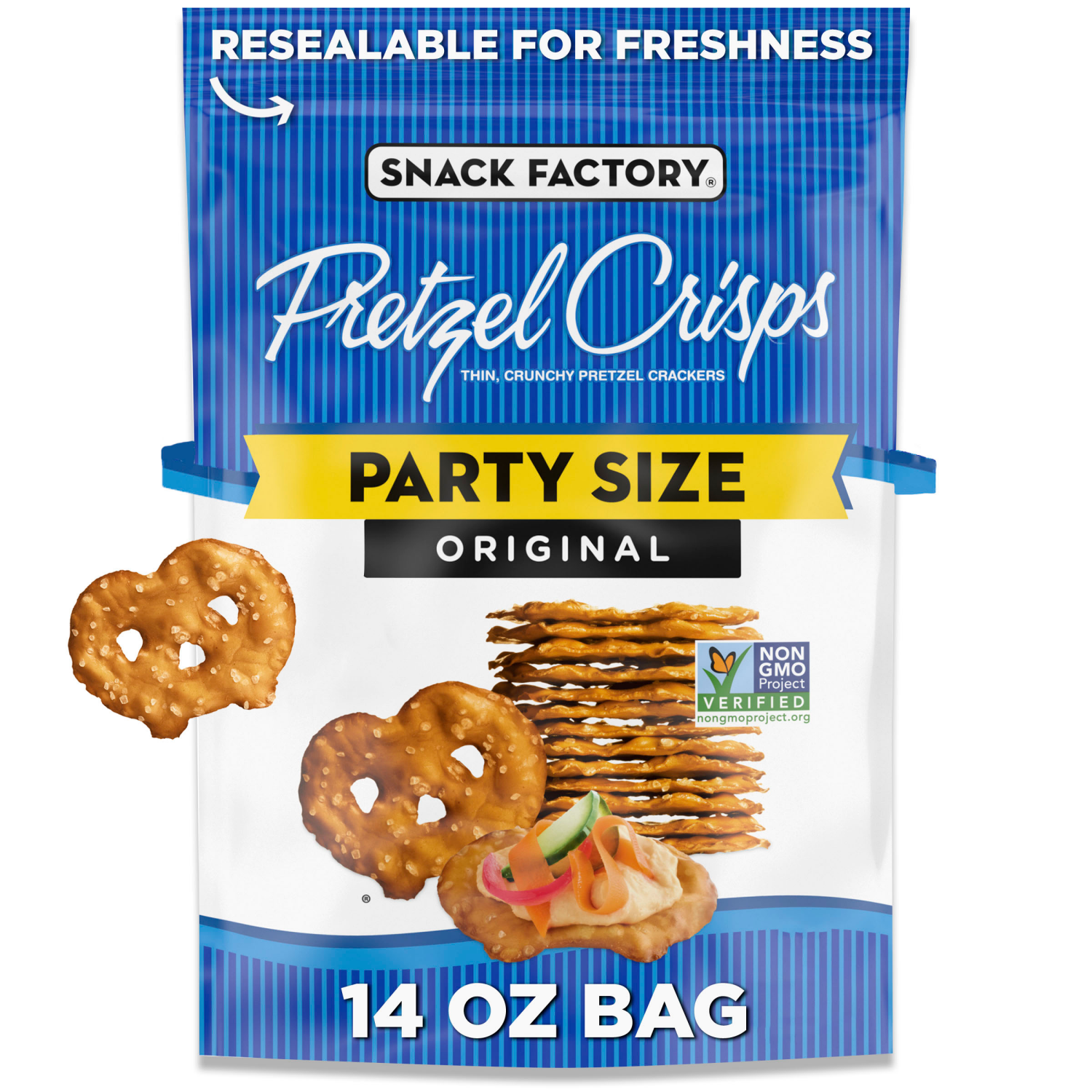 slide 1 of 6, Snack Factory Original Pretzel Crisps, Non Gmo, 14 Oz, 14 oz
