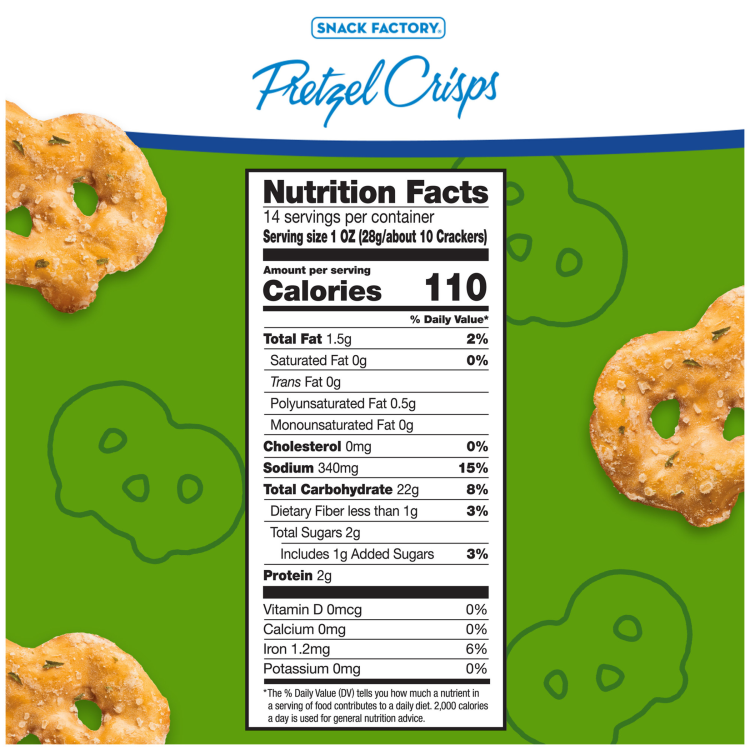 slide 7 of 7, Snack Factory Garlic Parmesan Pretzel Crisps, 14.000 oz