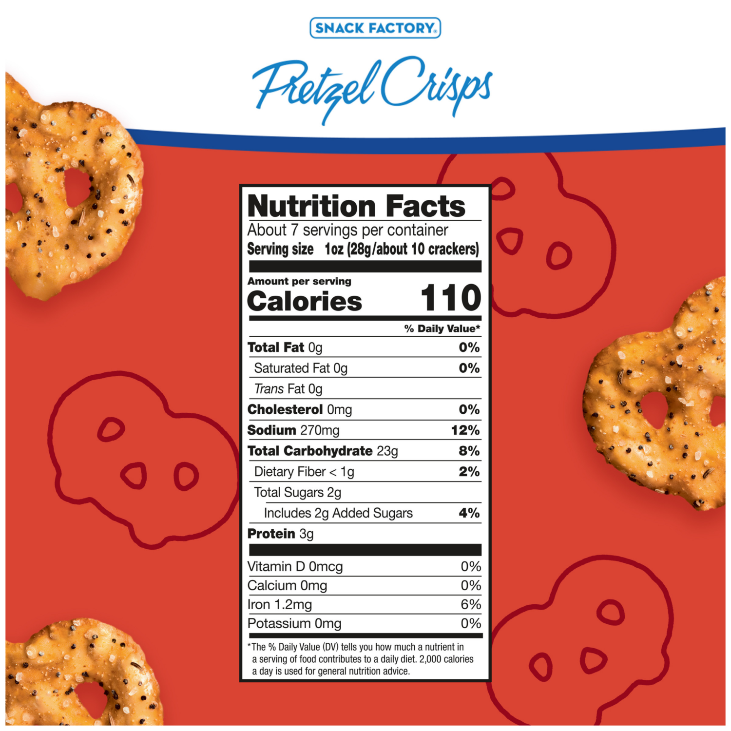 slide 3 of 6, Snack Factory Everything Pretzel Crisps, 7.200 oz
