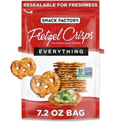 Snack Factory Pretzel Crisps, Everything, 7.2 Oz Bag