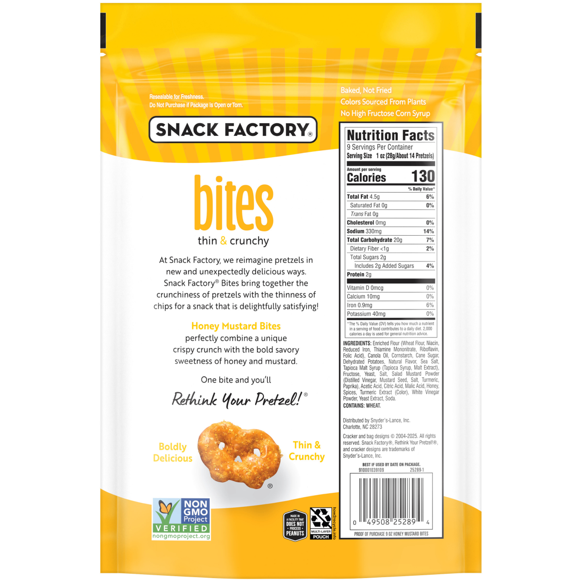 slide 2 of 2, Snack Factory Honey Mustard Pretzel Snacks, 9.000 oz