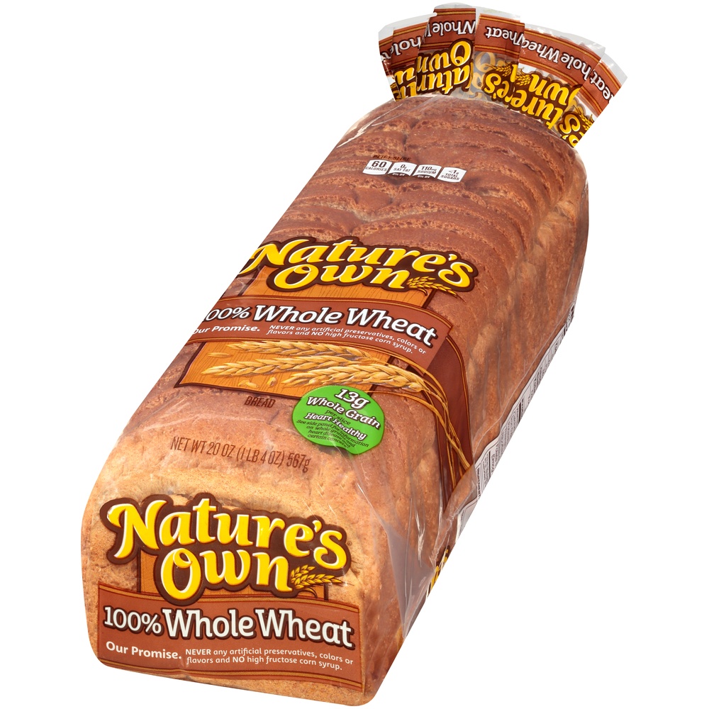 slide 6 of 8, Nature's Own® 100% Whole Wheat Bread 20 oz. Loaf, 20 oz
