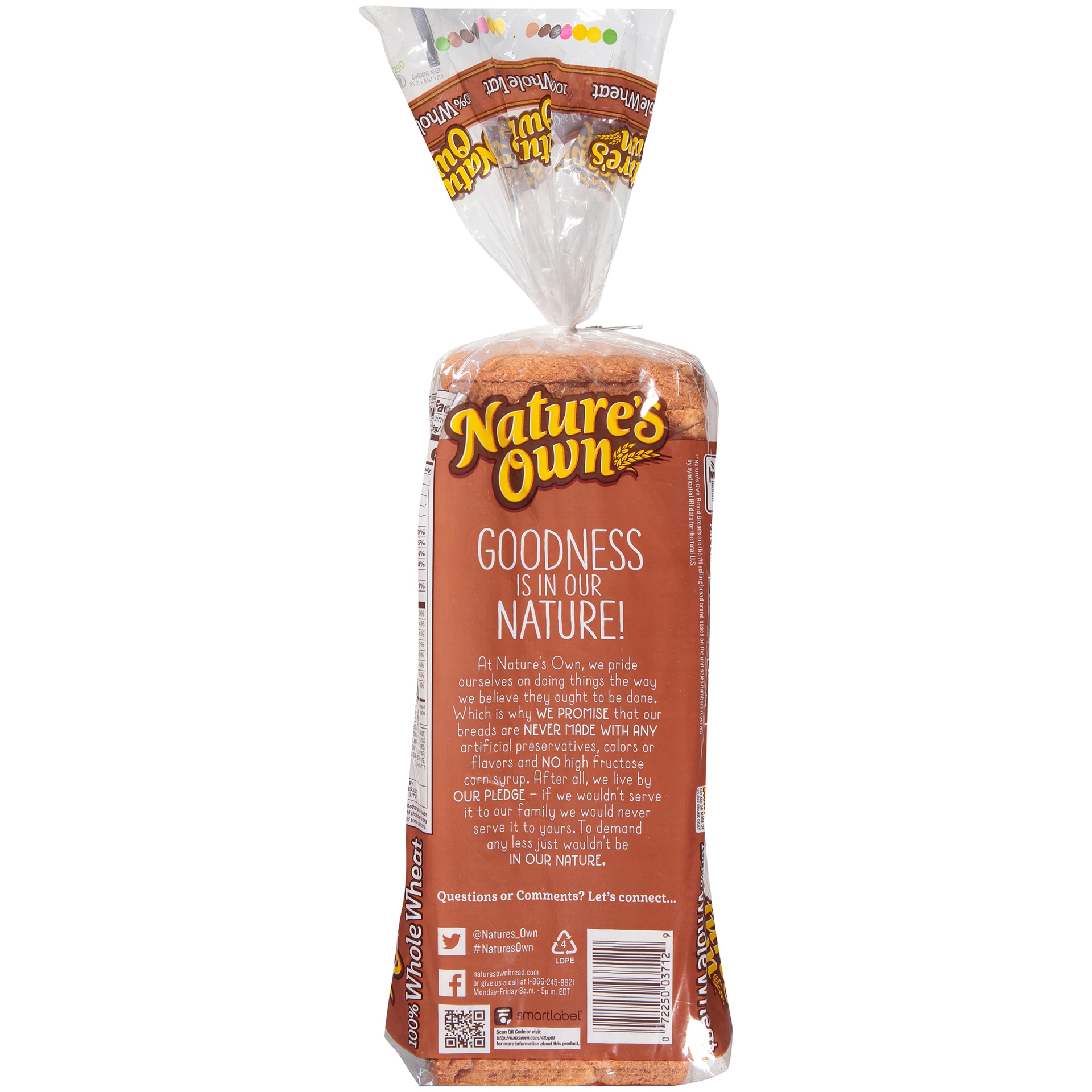 slide 2 of 8, Nature's Own® 100% Whole Wheat Bread 20 oz. Loaf, 20 oz