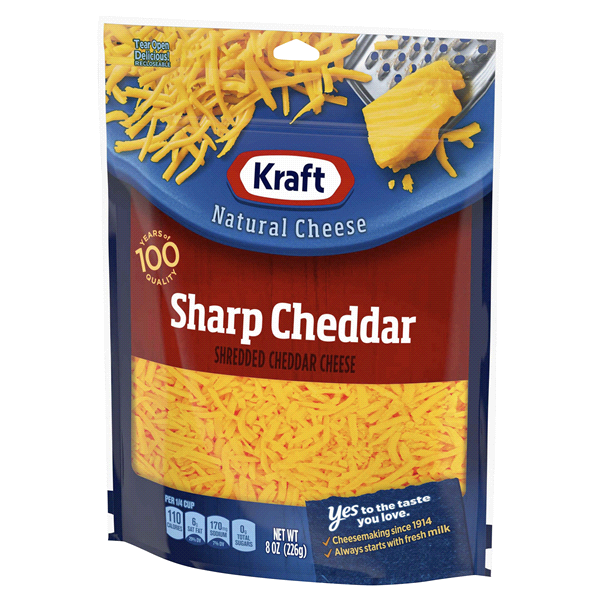 slide 5 of 13, Kraft Sharp Cheddar Shredded Cheese, 8 oz