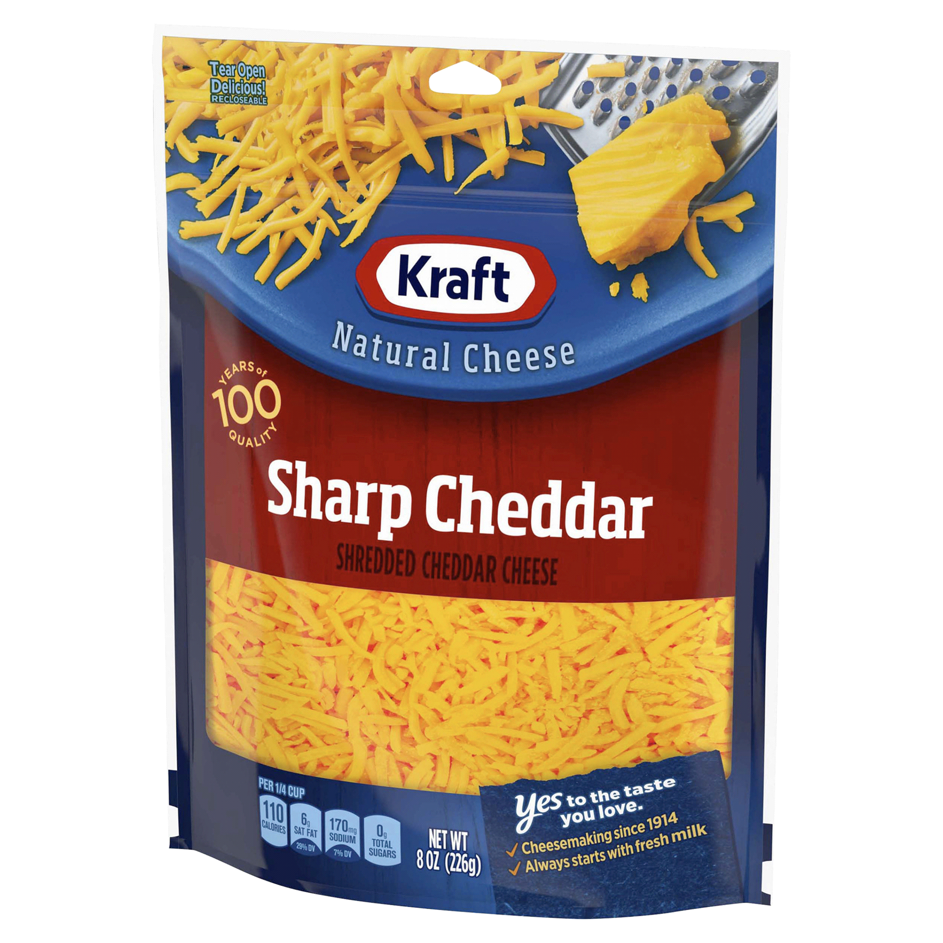 slide 9 of 13, Kraft Sharp Cheddar Shredded Cheese, 8 oz