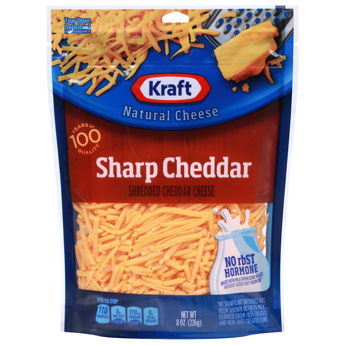 slide 1 of 13, Kraft Sharp Cheddar Shredded Cheese, 8 oz