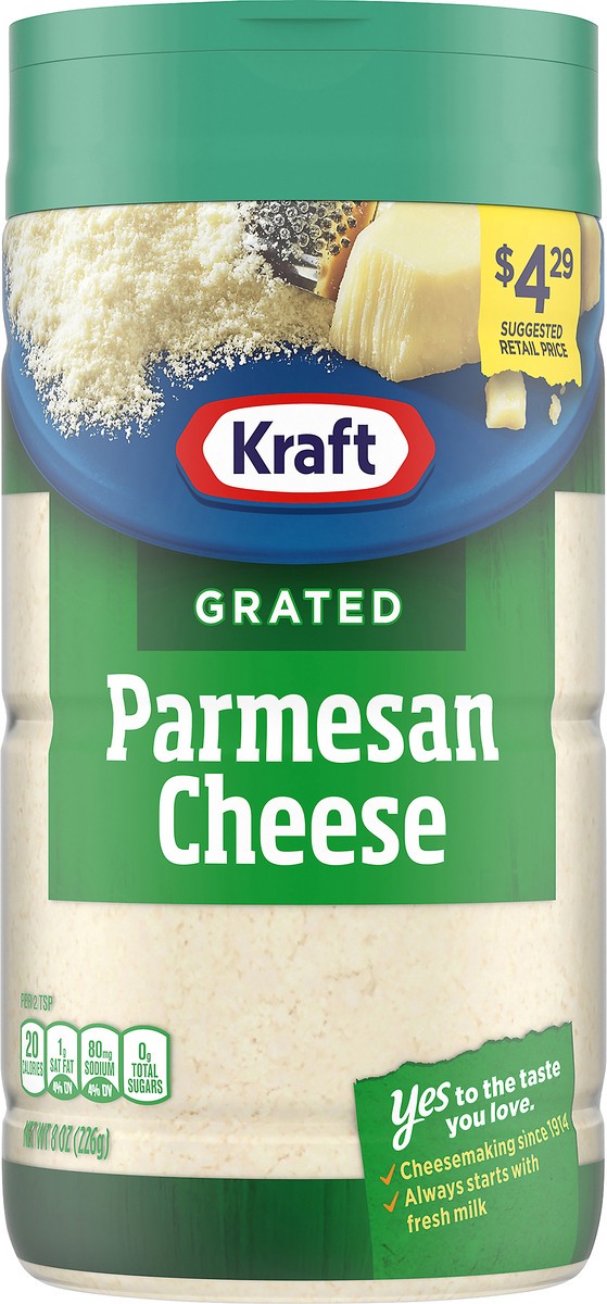 slide 7 of 10, Kraft Parmesan Grated Cheese, 8 oz Shaker, 8 oz