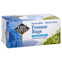 First Street Reclosable Quart Freezer Bags