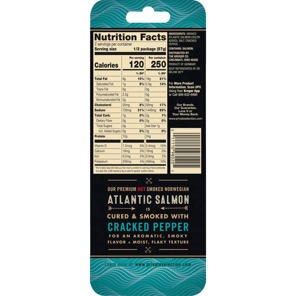 slide 2 of 2, Private Selection Smoked Norwegian Atlantic Cracked Pepper Salmon, 4 oz