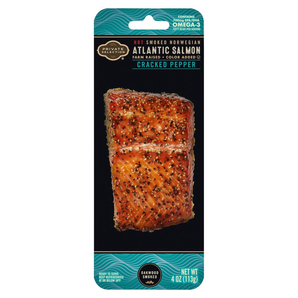 slide 1 of 2, Private Selection Smoked Norwegian Atlantic Cracked Pepper Salmon, 4 oz