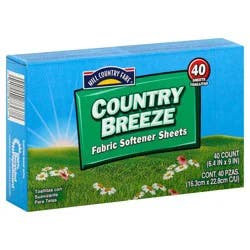Hill Country Fare Fabric Softener Dryer Sheets - Country Breeze