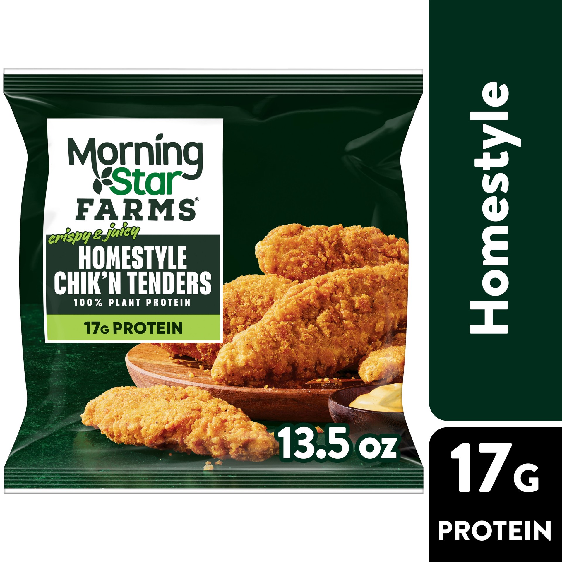 slide 1 of 13, MorningStar Farms Plant Based Chik'n Tenders, Vegan Meat, Homestyle, 13.5oz, 13.5 oz